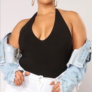 Fashion Nova Deep V Bodysuit NWT